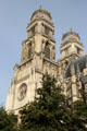 Bell towers topped with rotundas at Orleans Cathedral. France.
