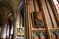 Chapels with variety of painted walls at Orleans Cathedral. France.