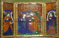 Annunciation triptych by master of Orleans triptych from Limoges at Orleans Beaux Arts Museum. Orleans, France.