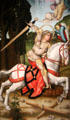 Saint George Slaying the Dragon painting by unknown German at Orleans Beaux Arts Museum. Orleans, France