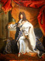 Portrait of Louis XIV by workshop of Hyacinthe Rigaud at Orleans Beaux Arts Museum. Orleans, France.