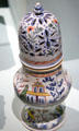 Faience sugar shaker by Manuf. Gillebaud of Rouen at Orleans Beaux Arts Museum. Orleans, France.