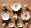 Collection of porcelain from Vincennes, French & Meissen, Germany at Orleans Beaux Arts Museum. Orleans, France.