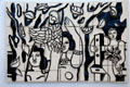 Les Femmes au perroquet enameled tiles Musée National Fernand Léger. Biot, France.