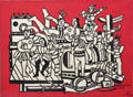 La Grande parade sur fond rouge painting at Musée National Fernand Léger. Biot, France.