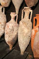 Amphorae likely from a Spanish Islamic ship at Antibes Archeology Museum. Antibes, France