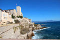 Shoreline view of Picasso Museum in Chateau Grimaldi. Antibes, France