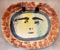 Ceramic plate with face by Pablo Picasso at Picasso Museum. Antibes, France.