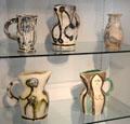Ceramic pitchers by Pablo Picasso at Picasso Museum. Antibes, France.