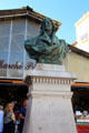 Bust of Championnet, a military hero during the time of the French Revolution,in front of Market Hall. Antibes, France.