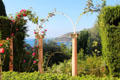 View from rose garden to sea at Villa Ephrussi de Rothschild. Saint Jean Cap Ferrat, France.