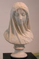 Veiled Woman - The Silence marble sculpture by Luigi Guglielmi at Nice Fine Arts Museum. Nice, France.