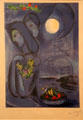 Painting depicting couple by Marc Chagall at Nice Fine Arts Museum. Nice, France.