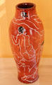 Ceramic vase with bathers on red background by Raoul Dufy at Nice Fine Arts Museum. Nice, France.
