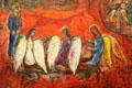 Detail of Abraham & the Three Angels painting by Marc Chagall at Chagall Museum. Nice, France.