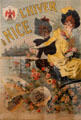 Winter in Nice poster embellished with the shield of the city of Nice by Jules Cheret at Masséna Museum. Nice, France.