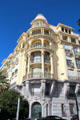 Ornate building at rue Cronstadt on Promenade des Anglais. Nice, France.