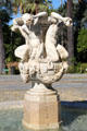 Decorative statue in pond along Promenade du Paillon. Nice, France.