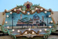 Painting of beach front casino in carousel in Jardin Albert 1er, Promenade du Paillon. Nice, France.
