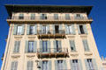 Typical apartment building along Promenade du Paillon. Nice, France.