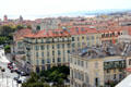 View of Nice down to Mediterranean taken from Museum of Modern & Contemporary Art. Nice, France.
