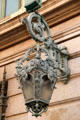Ornate iron lantern on Opera House in Old Nice. Nice, France.