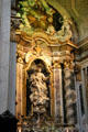 Baroque side altar with Holy Spirit in sun burst in Eglise Notre Dame de l'Annonciation in Old Nice. Nice, France.