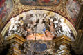 Baroque carving above side chapel in Eglise Notre Dame de l'Annonciation in Old Nice. Nice, France.