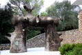 Miró henge-like sculpture in Miró Labyrinth at Fondation Maeght. St Paul de Vence, France.