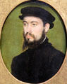 Portrait of a man by Corneille de Lyon at Beaux-Arts Museum. Lyon, France.