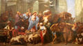 Christ chasing merchants from the temple painting by Jean Jouvenet at Beaux-Arts Museum. Lyon, France.
