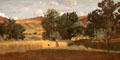 Field of wheat in Morvan painting by Jean-Baptiste-Camille Corot at Beaux-Arts Museum. Lyon, France.