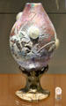 Engraved & acid-etched multicolored glass vase by Émile Gallé at Beaux-Arts Museum. Lyon, France.