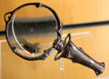 Art nouveau bronze magnifying glass held by insect figure by Lucien Gaillard at Beaux-Arts Museum. Lyon, France.