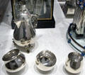 Silver coffee pot by Jean Boggio & goblets by Kristina Niedderer at Musées des Arts Décoratifs. Lyon, France.