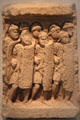 Low relief sculpture of Roman Legionaries from Glanum at Gallo Roman Museum. Lyon, France.