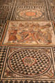 Roman floor mosaic with a drunk Hercules at Gallo Roman Museum. Lyon, France.