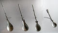 Roman silver spoons from Vaise treasure horde at Gallo Roman Museum. Lyon, France.