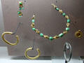 Roman gold, jade & silver jewelry from Vaise treasure horde at Gallo Roman Museum. Lyon, France.