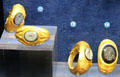 Roman gold rings intaglios at Gallo Roman Museum. Lyon, France.