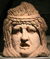 Roman corner mask of woman from funeral edifice at Gallo Roman Museum. Lyon, France