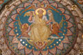 Ceiling mosaic of St Joseph with four winged symbols of evangelists at Basilique Notre-Dame de Fourvière. Lyon, France.