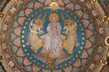 Ceiling mosaic of Virgin with angels at Basilique Notre-Dame de Fourvière. Lyon, France.
