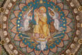 Ceiling mosaic of Virgin with baby Jesus at Basilique Notre-Dame de Fourvière. Lyon, France.