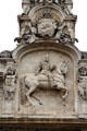 Half-relief of Henry IV of France on horseback which replaced of original Louis XIV after French Revolution & Restoration on Lyon City Hall at Place des Terreaux. Lyon, France.
