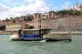 Le Vaporetto shuttle boat on Saône River. Lyon, France.