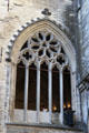 Gothic audience window on inner courtyard of Papal Palace. Avignon, France.