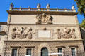 Sculpted facade of Pope Paul V mint building on Palace Square. Avignon, France.