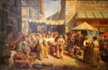 Avignon market on Place Pie painting by Pierre Grivolas of Avignon at Calvet Museum. Avignon, France.