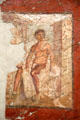 Roman fresco with heroes in repos from Nimes quai Clémenceau at Musée de la Romanité. Nimes, France.
